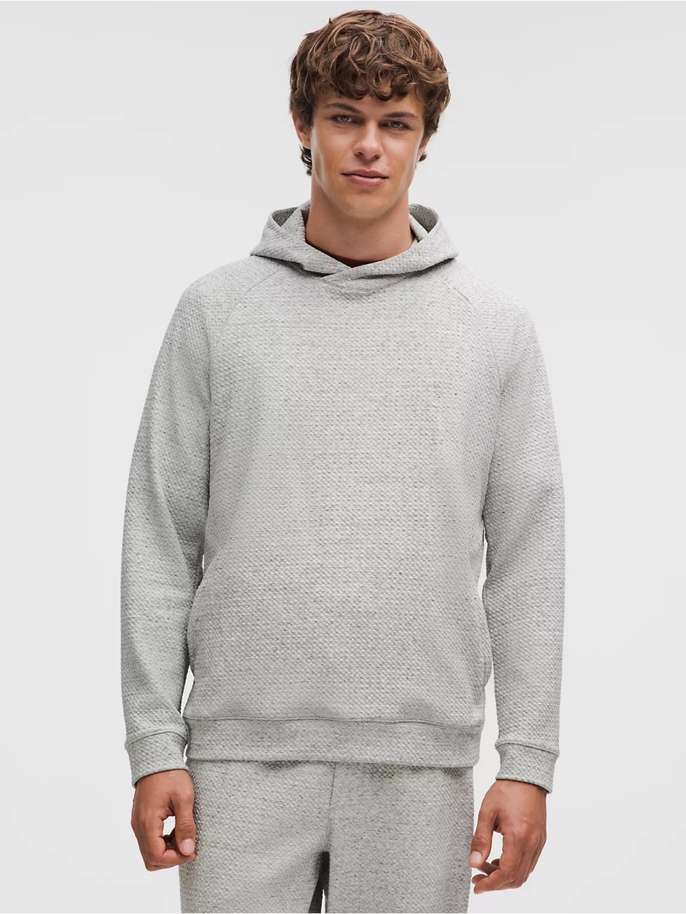 Lululemon at ease Men's Light Gray Hooded Sweatshirt medium